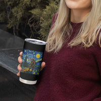 Bigfoot Racing Tumbler Cup Sasquatch Checkered Flag Starry Night Van Gogh