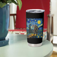 Bigfoot Racing Tumbler Cup Sasquatch Checkered Flag Starry Night Van Gogh