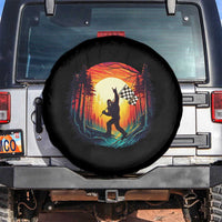 Bigfoot Racing Spare Tire Cover Sasquatch Checkered Flag - Wonder Print Shop