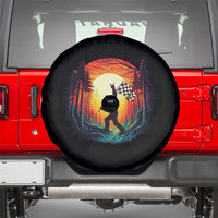 Bigfoot Racing Spare Tire Cover Sasquatch Checkered Flag - Wonder Print Shop