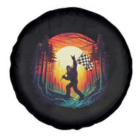 Bigfoot Racing Spare Tire Cover Sasquatch Checkered Flag - Wonder Print Shop