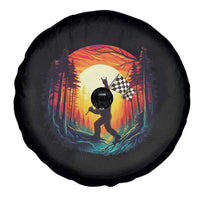 Bigfoot Racing Spare Tire Cover Sasquatch Checkered Flag - Wonder Print Shop