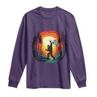 Bigfoot Racing Long Sleeve Shirt Sasquatch Checkered Flag - Wonder Print Shop