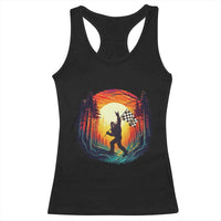 Bigfoot Racing Racerback Tank Top Sasquatch Checkered Flag - Wonder Print Shop