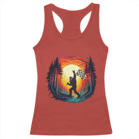 Bigfoot Racing Racerback Tank Top Sasquatch Checkered Flag - Wonder Print Shop