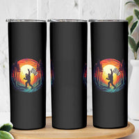 Bigfoot Racing Skinny Tumbler Sasquatch Checkered Flag