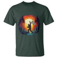 Bigfoot Racing T Shirt Sasquatch Checkered Flag - Wonder Print Shop