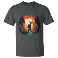 Bigfoot Racing T Shirt Sasquatch Checkered Flag - Wonder Print Shop
