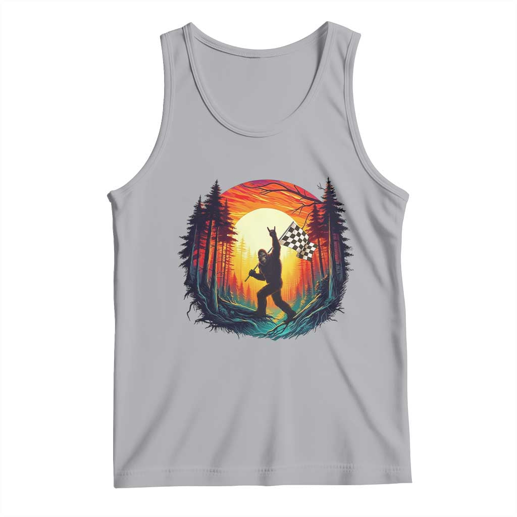 Bigfoot Racing Tank Top Sasquatch Checkered Flag - Wonder Print Shop