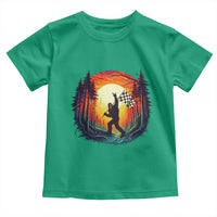 Bigfoot Racing Toddler T Shirt Sasquatch Checkered Flag - Wonder Print Shop