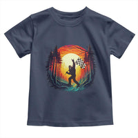 Bigfoot Racing Toddler T Shirt Sasquatch Checkered Flag - Wonder Print Shop
