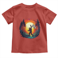 Bigfoot Racing Toddler T Shirt Sasquatch Checkered Flag - Wonder Print Shop