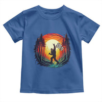 Bigfoot Racing Toddler T Shirt Sasquatch Checkered Flag - Wonder Print Shop