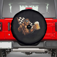 Funny Bigfoot Spare Tire Cover Sasquatch Drinking Beer Racing Car - Wonder Print Shop