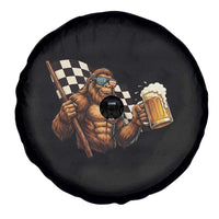 Funny Bigfoot Spare Tire Cover Sasquatch Drinking Beer Racing Car - Wonder Print Shop