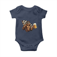 Funny Bigfoot Baby Onesie Sasquatch Drinking Beer Racing Car - Wonder Print Shop