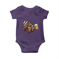 Funny Bigfoot Baby Onesie Sasquatch Drinking Beer Racing Car - Wonder Print Shop