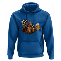 Funny Bigfoot Hoodie Sasquatch Drinking Beer Racing Car - Wonder Print Shop