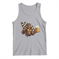 Funny Bigfoot Tank Top Sasquatch Drinking Beer Racing Car - Wonder Print Shop