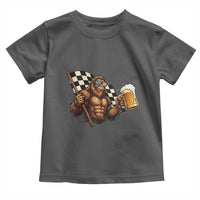 Funny Bigfoot Toddler T Shirt Sasquatch Drinking Beer Racing Car - Wonder Print Shop