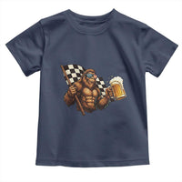 Funny Bigfoot Toddler T Shirt Sasquatch Drinking Beer Racing Car - Wonder Print Shop