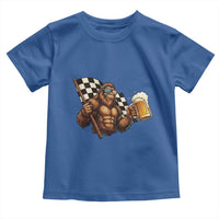 Funny Bigfoot Toddler T Shirt Sasquatch Drinking Beer Racing Car - Wonder Print Shop