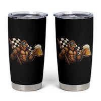 Funny Bigfoot Tumbler Cup Sasquatch Drinking Beer Racing Car