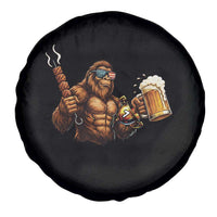 Funny Bigfoot BBQ Party Spare Tire Cover Sasquatch Drinking Beer Celebrate Championship - Wonder Print Shop