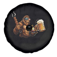 Funny Bigfoot BBQ Party Spare Tire Cover Sasquatch Drinking Beer Celebrate Championship - Wonder Print Shop