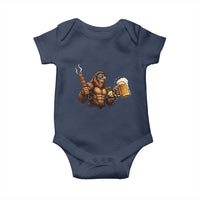 Funny Bigfoot BBQ Party Baby Onesie Sasquatch Drinking Beer Celebrate Championship - Wonder Print Shop