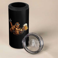 Funny Bigfoot BBQ Party 4 in 1 Can Cooler Tumbler Sasquatch Drinking Beer Celebrate Championship