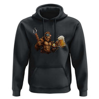 Funny Bigfoot BBQ Party Hoodie Sasquatch Drinking Beer Celebrate Championship - Wonder Print Shop