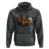 Funny Bigfoot BBQ Party Hoodie Sasquatch Drinking Beer Celebrate Championship - Wonder Print Shop