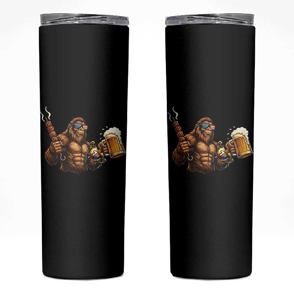Funny Bigfoot BBQ Party Skinny Tumbler Sasquatch Drinking Beer Celebrate Championship