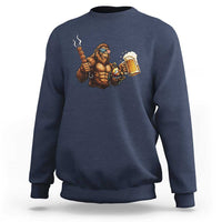 Funny Bigfoot BBQ Party Sweatshirt Sasquatch Drinking Beer Celebrate Championship - Wonder Print Shop