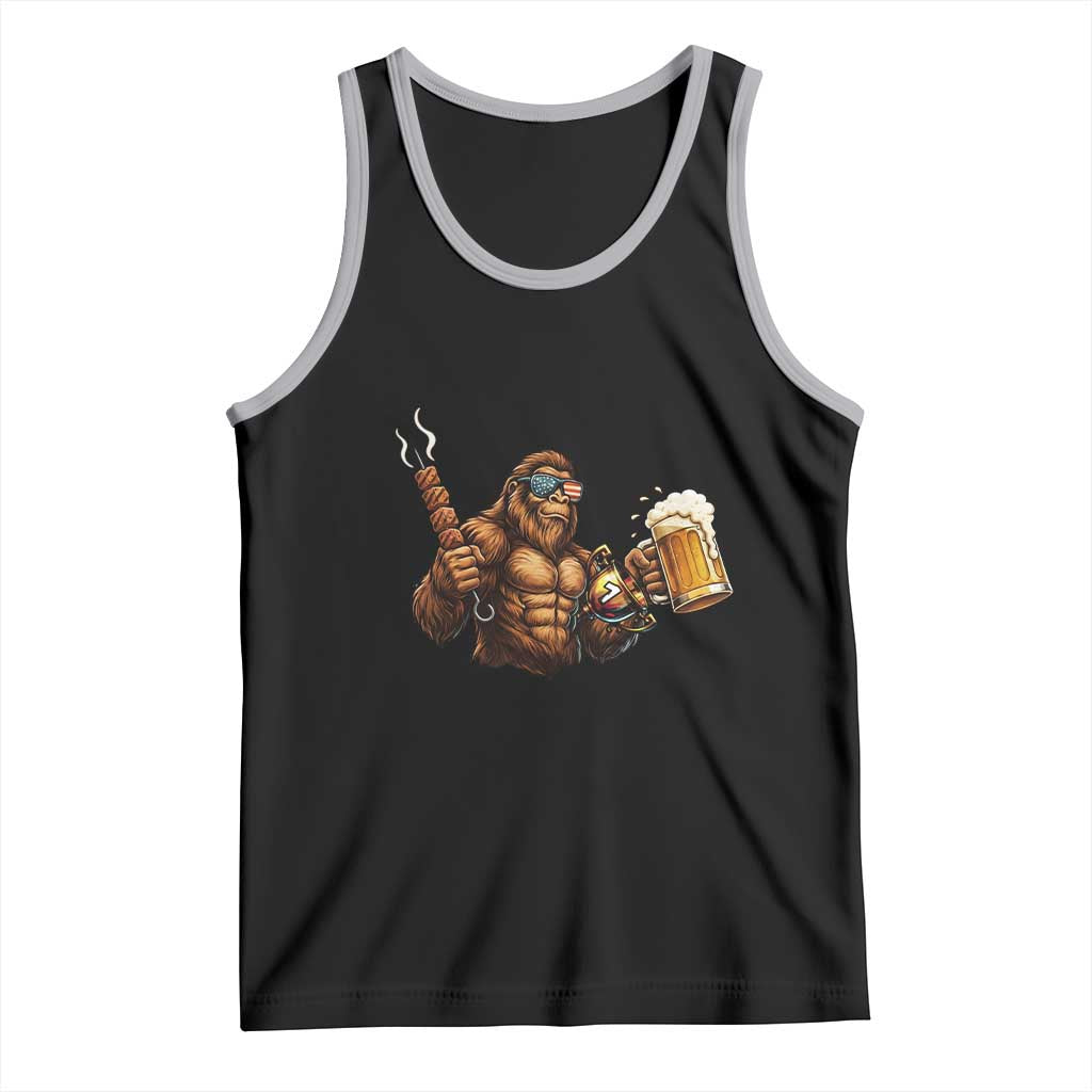 Funny Bigfoot BBQ Party Tank Top Sasquatch Drinking Beer Celebrate Championship - Wonder Print Shop