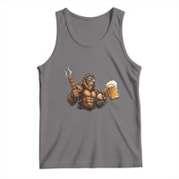 Funny Bigfoot BBQ Party Tank Top Sasquatch Drinking Beer Celebrate Championship - Wonder Print Shop