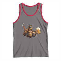 Funny Bigfoot BBQ Party Tank Top Sasquatch Drinking Beer Celebrate Championship - Wonder Print Shop