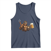 Funny Bigfoot BBQ Party Tank Top Sasquatch Drinking Beer Celebrate Championship - Wonder Print Shop