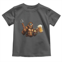 Funny Bigfoot BBQ Party Toddler T Shirt Sasquatch Drinking Beer Celebrate Championship - Wonder Print Shop