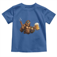 Funny Bigfoot BBQ Party Toddler T Shirt Sasquatch Drinking Beer Celebrate Championship - Wonder Print Shop