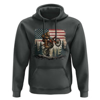 Bigfoot Dirt Bike Hoodie Patriotic Sasquatch American Flag - Wonder Print Shop