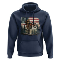Bigfoot Dirt Bike Hoodie Patriotic Sasquatch American Flag - Wonder Print Shop