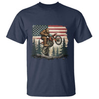 Bigfoot Dirt Bike T Shirt Patriotic Sasquatch American Flag - Wonder Print Shop