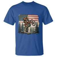 Bigfoot Dirt Bike T Shirt Patriotic Sasquatch American Flag - Wonder Print Shop