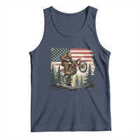 Bigfoot Dirt Bike Tank Top Patriotic Sasquatch American Flag - Wonder Print Shop