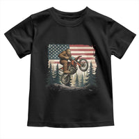 Bigfoot Dirt Bike Toddler T Shirt Patriotic Sasquatch American Flag - Wonder Print Shop