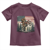 Bigfoot Dirt Bike Toddler T Shirt Patriotic Sasquatch American Flag - Wonder Print Shop