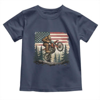 Bigfoot Dirt Bike Toddler T Shirt Patriotic Sasquatch American Flag - Wonder Print Shop