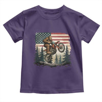 Bigfoot Dirt Bike Toddler T Shirt Patriotic Sasquatch American Flag - Wonder Print Shop